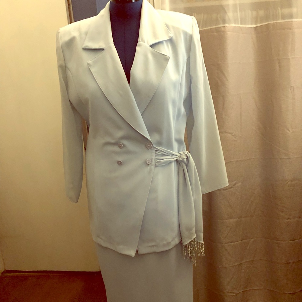 Women 2 piece sky blue suite